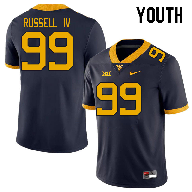 Youth #99 Hammond Russell IV West Virginia Mountaineers College Football Jerseys Stitched Sale-Navy